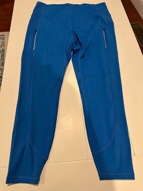 Athleta Electric Blue Rainier High-Rise Performance Leggings